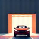 Car pulling into workshop entrance